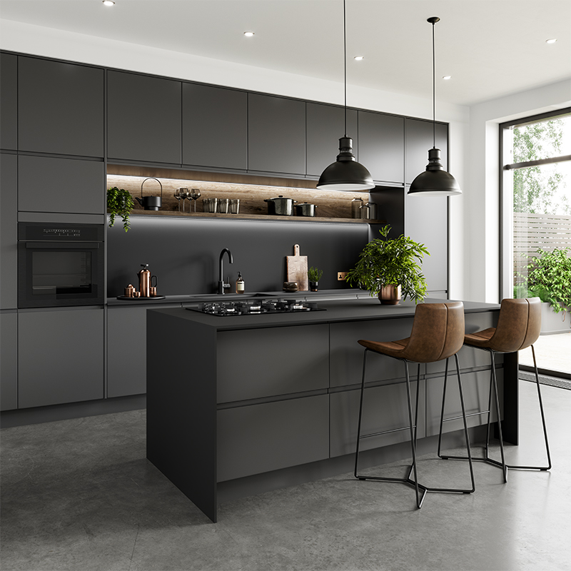 Plan de travail d'une cuisine en stratifié compact FENIX® de Arpa®